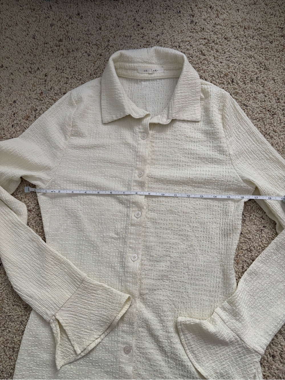 Et clet Cream Ribbed Button-Up Set - Picture 5 of 16